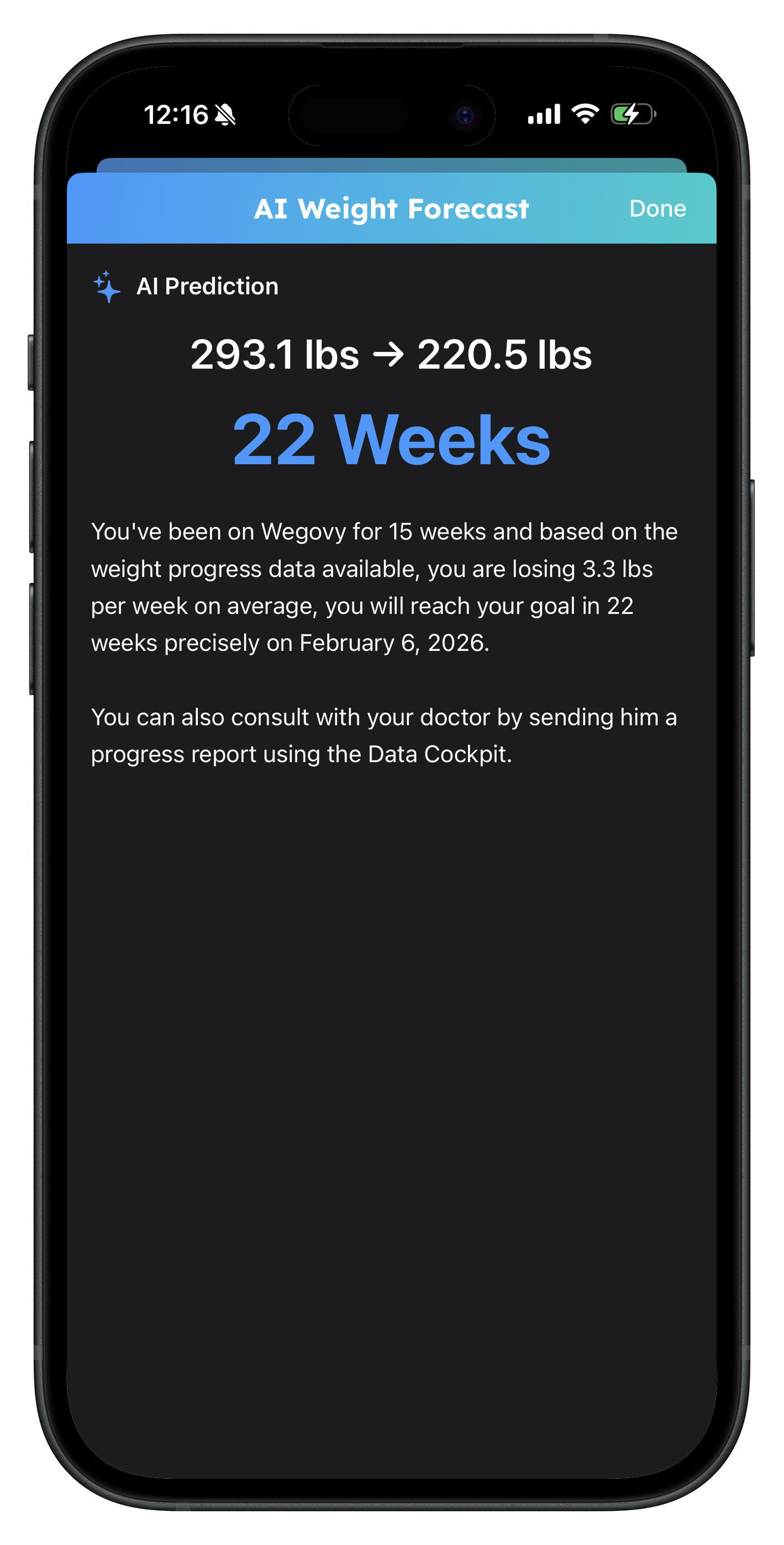 Jabby AI Weight Loss Forecast