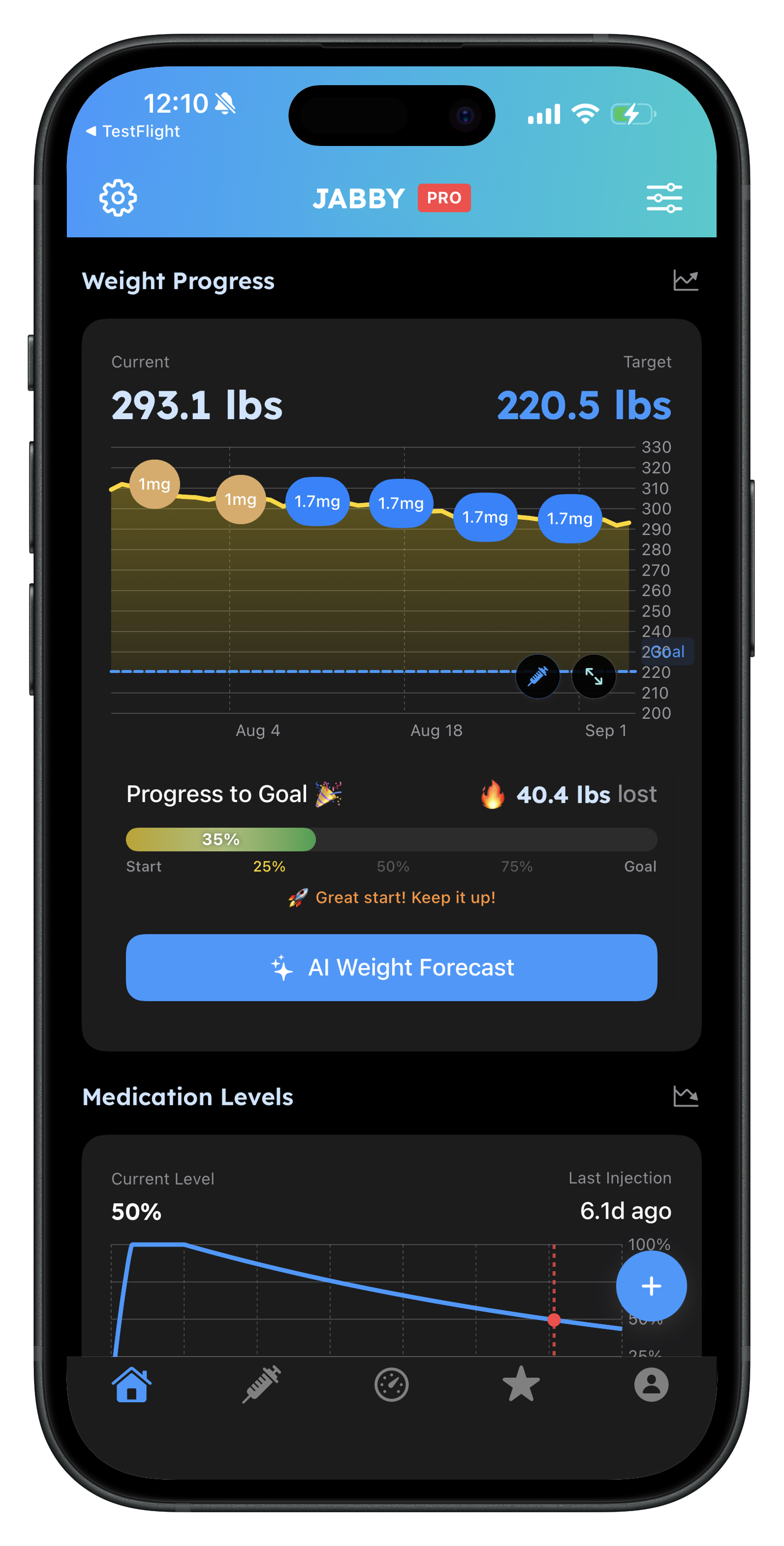 Jabby GLP-1 App - Mounjaro Tracking