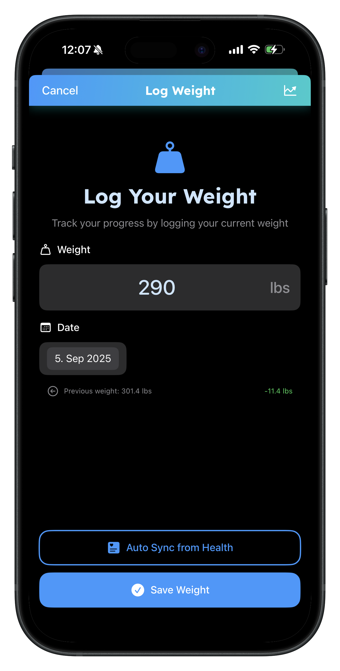 Jabby Weight Logging